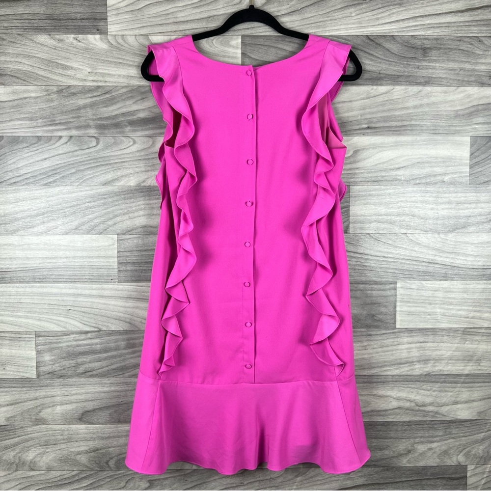 CeCe Brand‎ Womens Pink V-neck Ruffle Sleeveless Dress - Picture 6 of 8